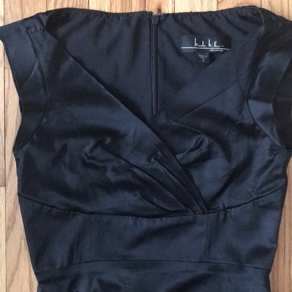 Satin LBD Vintage y2k whimsygoth Shift Sheath Draped heart bodice ruched party - Picture 5 of 7